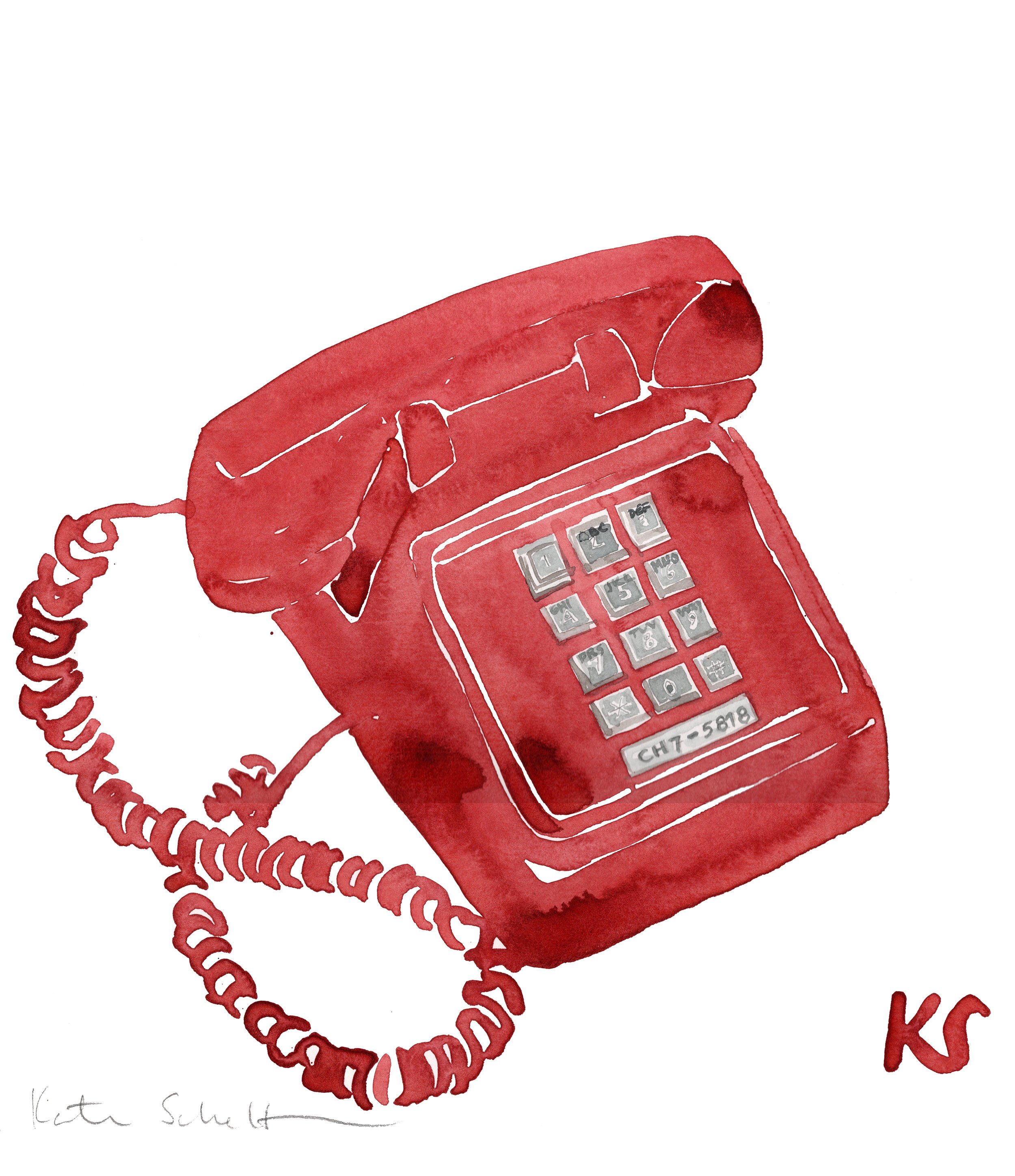 TOUCH TONE BELL PHONE CH7 RED | 10" X 11"