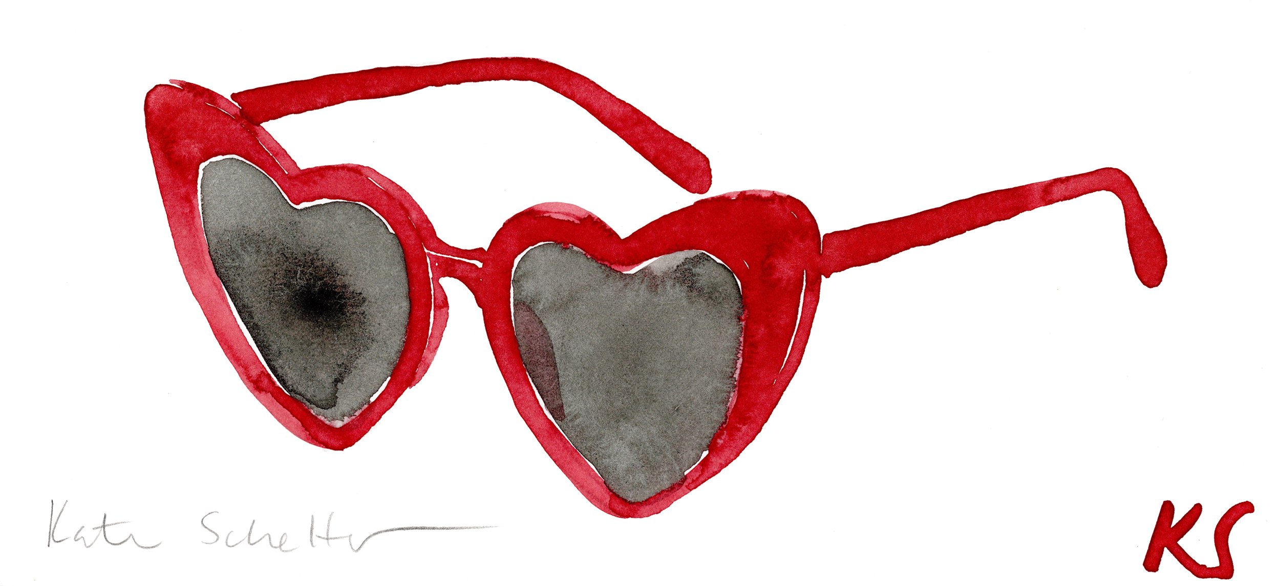 LOLITA HEART SUNGLASSES RED