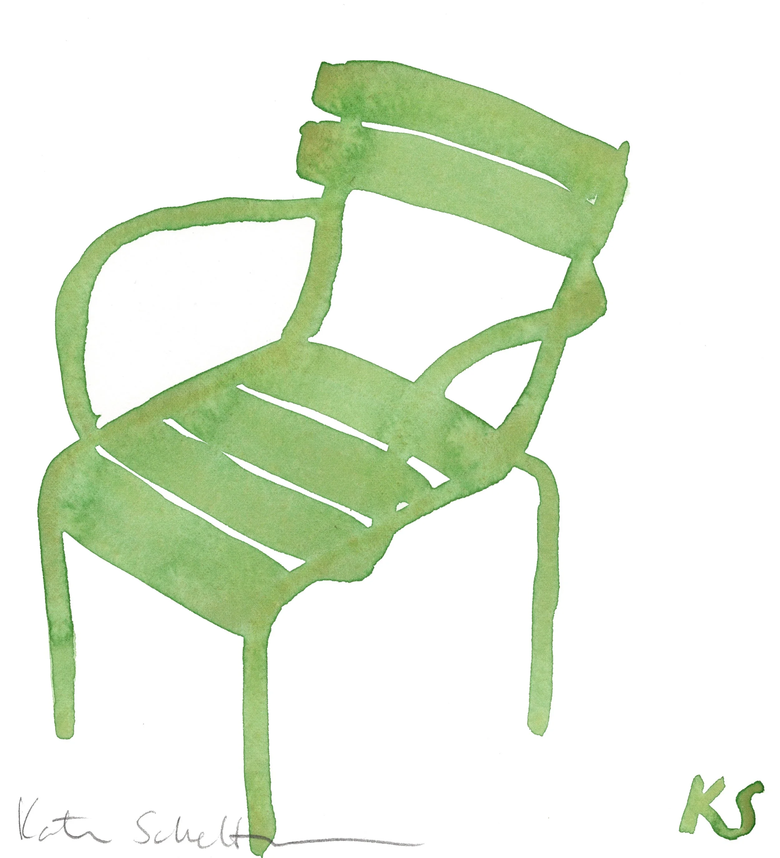 TUILERIES JARDIN PARIS CHAIR GREEN | 7.5" X 8"