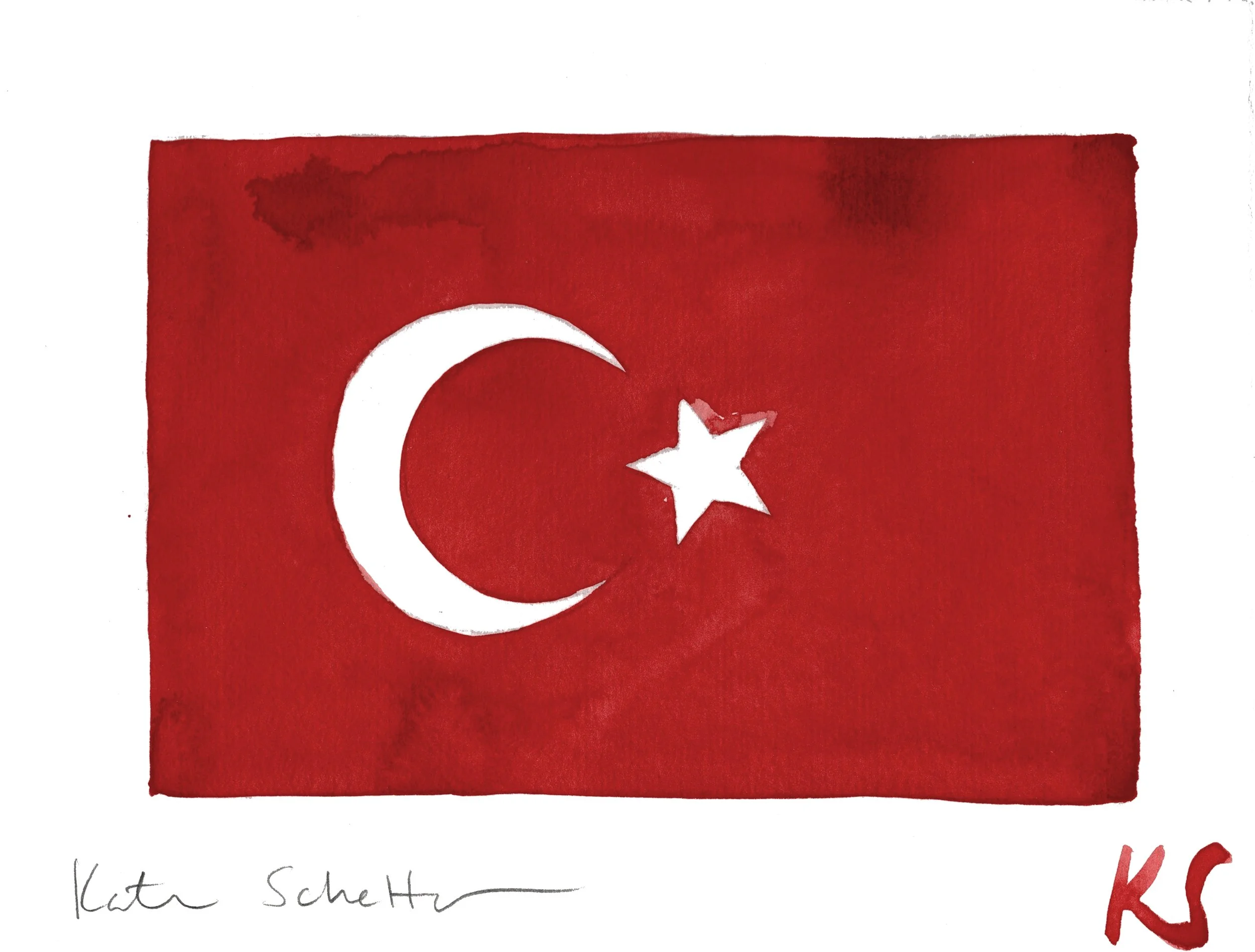 TURKISH FLAG AY YILDIZ | 9" X 6.5"