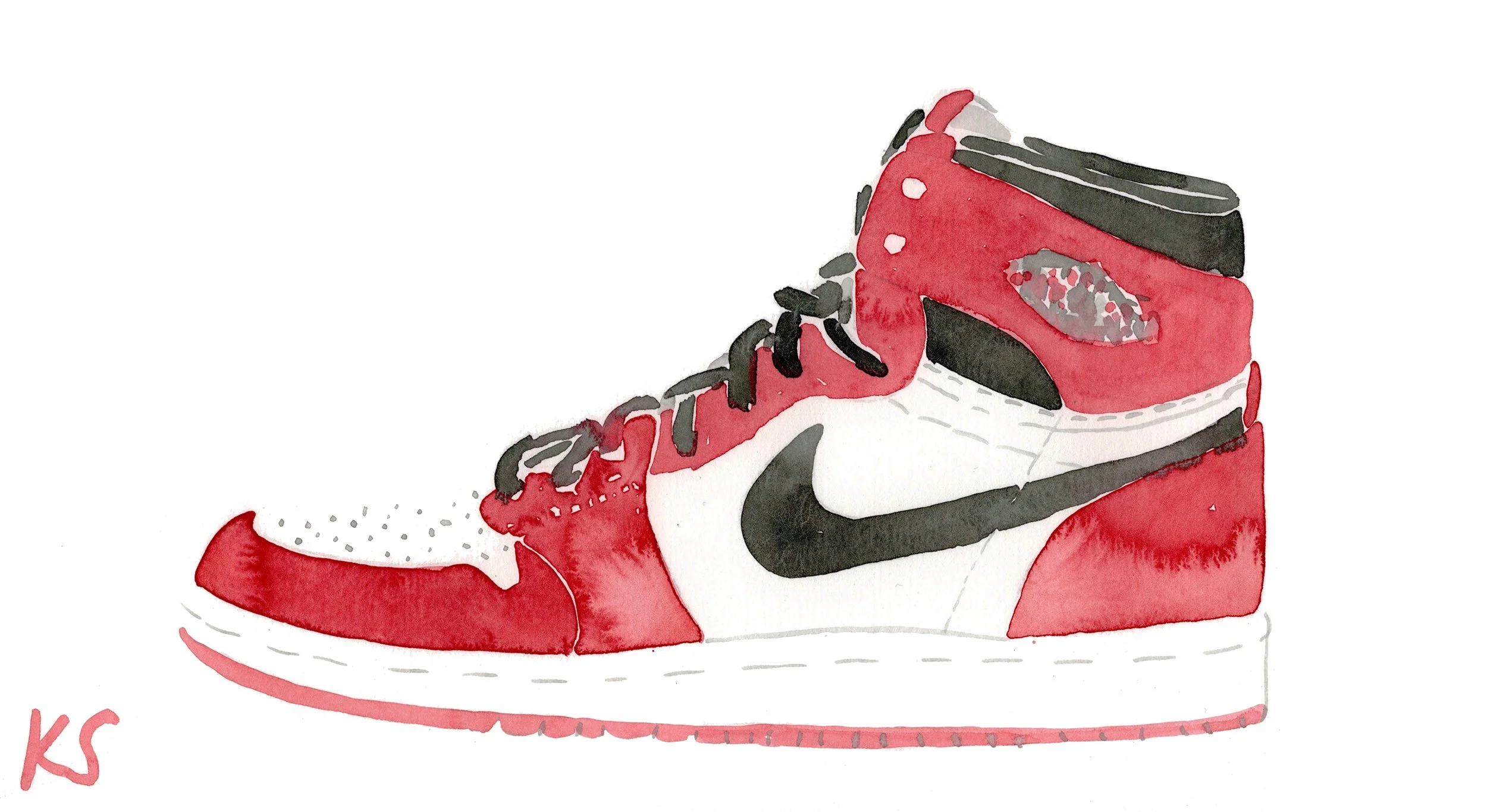 AIR JORDAN RED BLACK | 11" x 6.25"