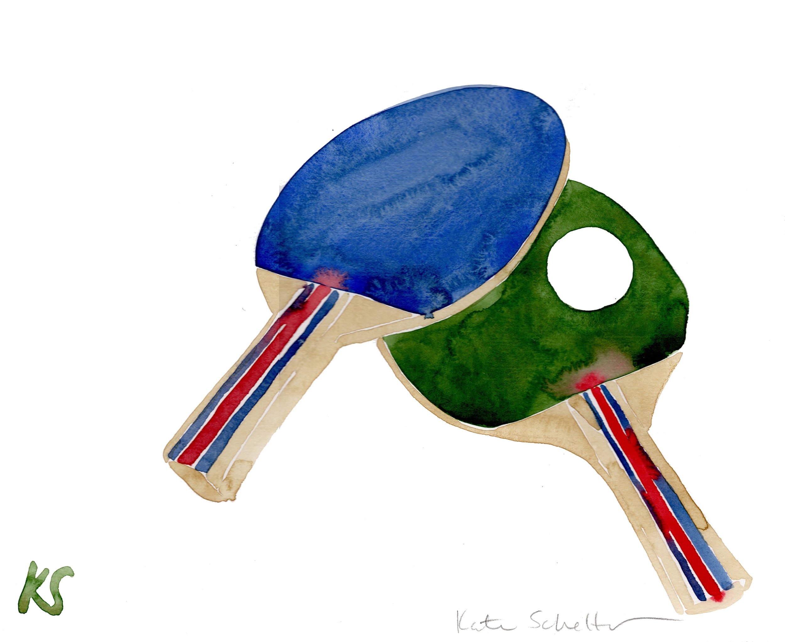 PING-PONG-PADDLES-BLUE-GREEN-STRIPED-HANDLES-Kate-Schelter-watercolor- 12%22X9.5%22_400DPI_R.jpg