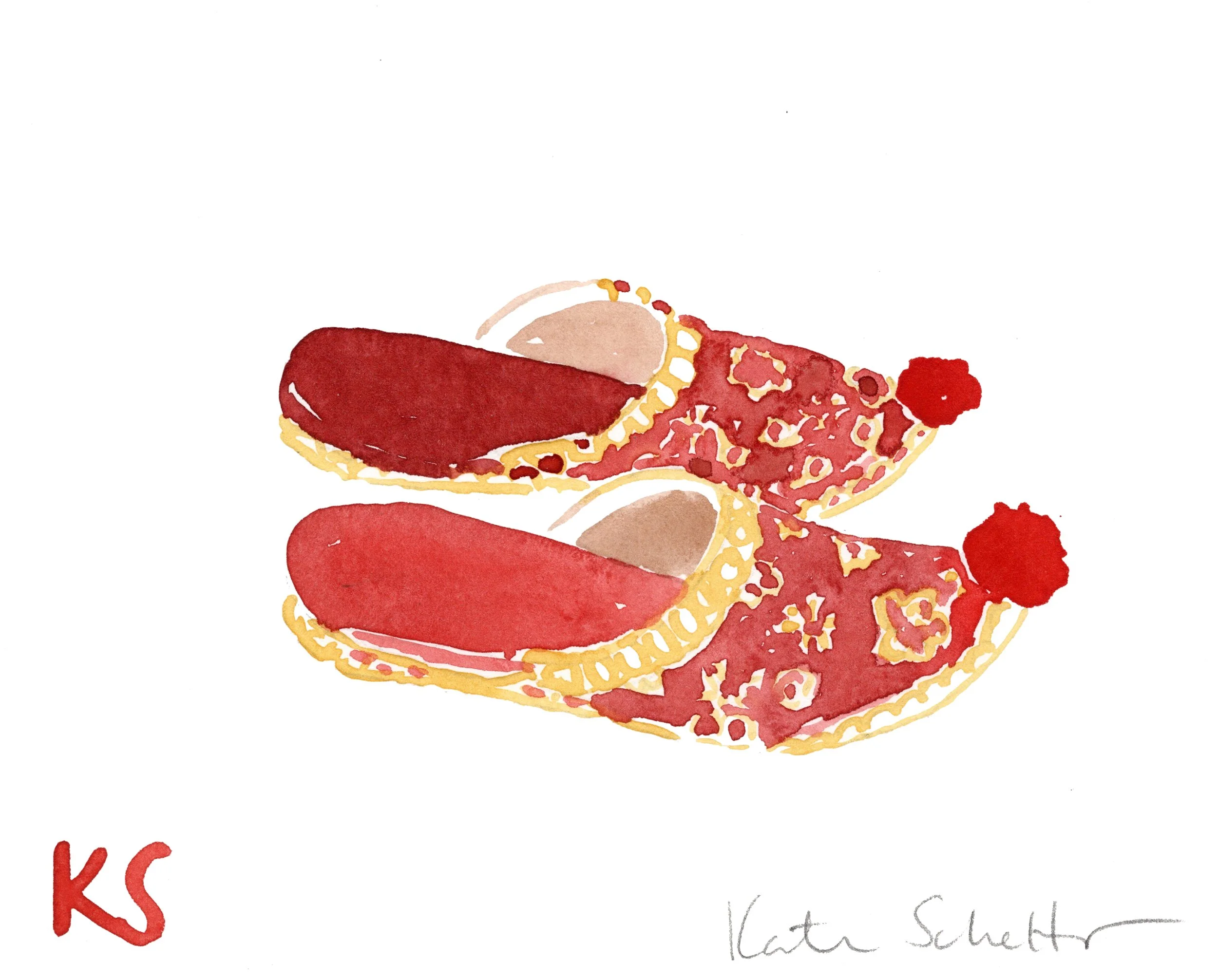 TURKISH SLIPPERS RED | 7.25" X 6"