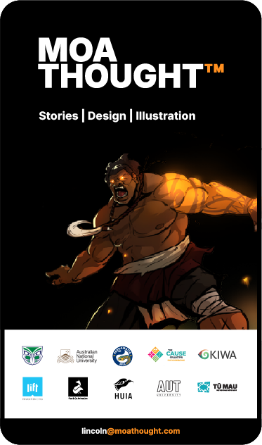 Cover of MOA Think publication featuring a muscular warrior with a fierce expression, wearing traditional clothing and a headband, set against a dark background, with logos of various organizations at the bottom.
