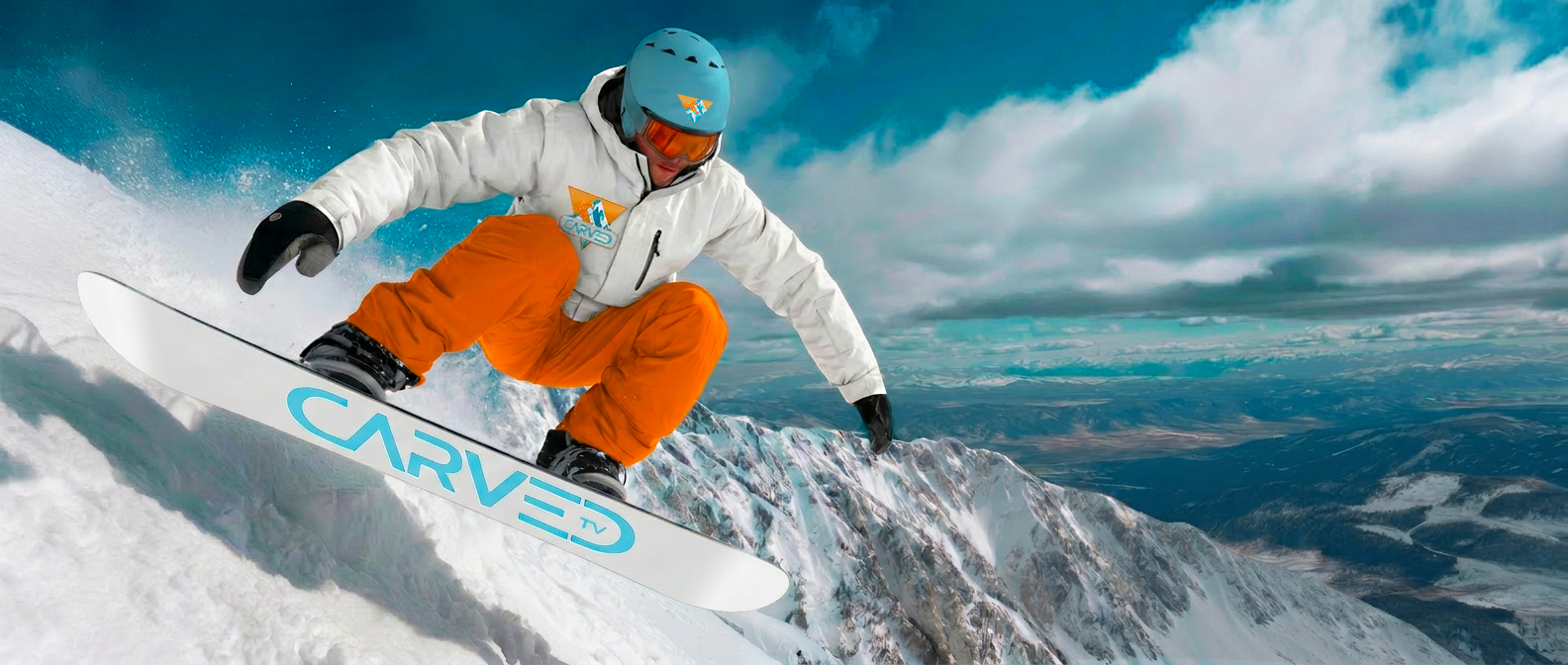 1CarvedTv Snowboarder on the mountain slopes.png