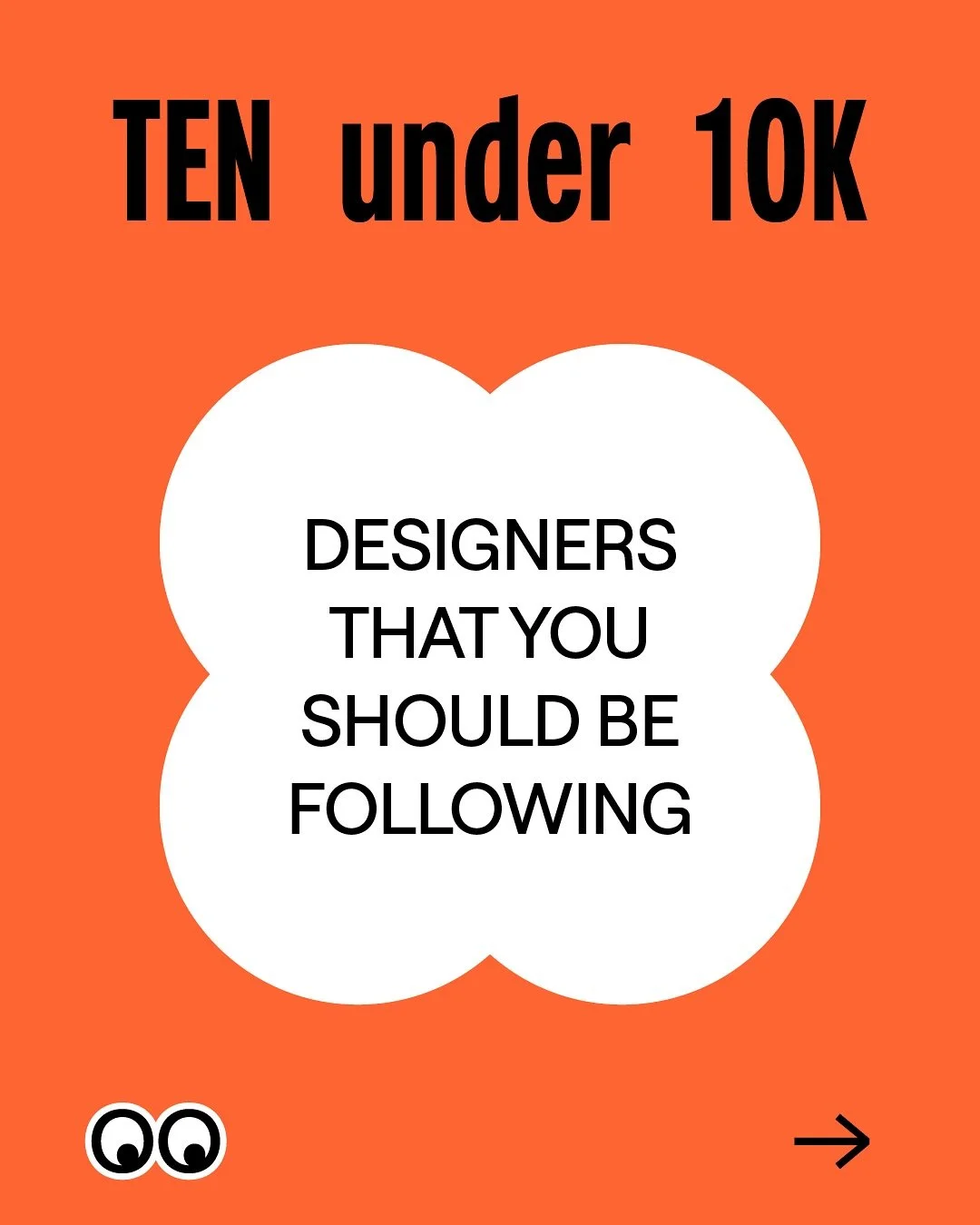 We&rsquo;ve chosen 10 designers or design studios with under 10k followers (or thereabouts) that we think you should follow 👀 

@matildawilsoncreative
@chezarit
@red_dot_studio_
@maybedesignstudios
@lukeferrand
@white_sky_creative
@artworkbysofia
@f