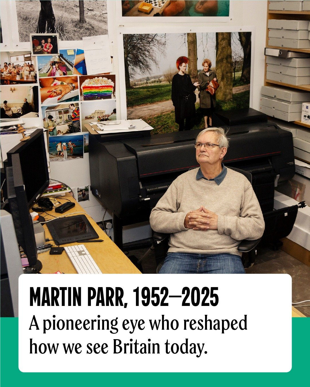 We&rsquo;re mourning the loss of Martin Parr, one of Britain&rsquo;s most influential photographers. 👀

His sharp, humorous and unflinching view of modern life changed the way we see this country. Few artists have documented Britain with such honest