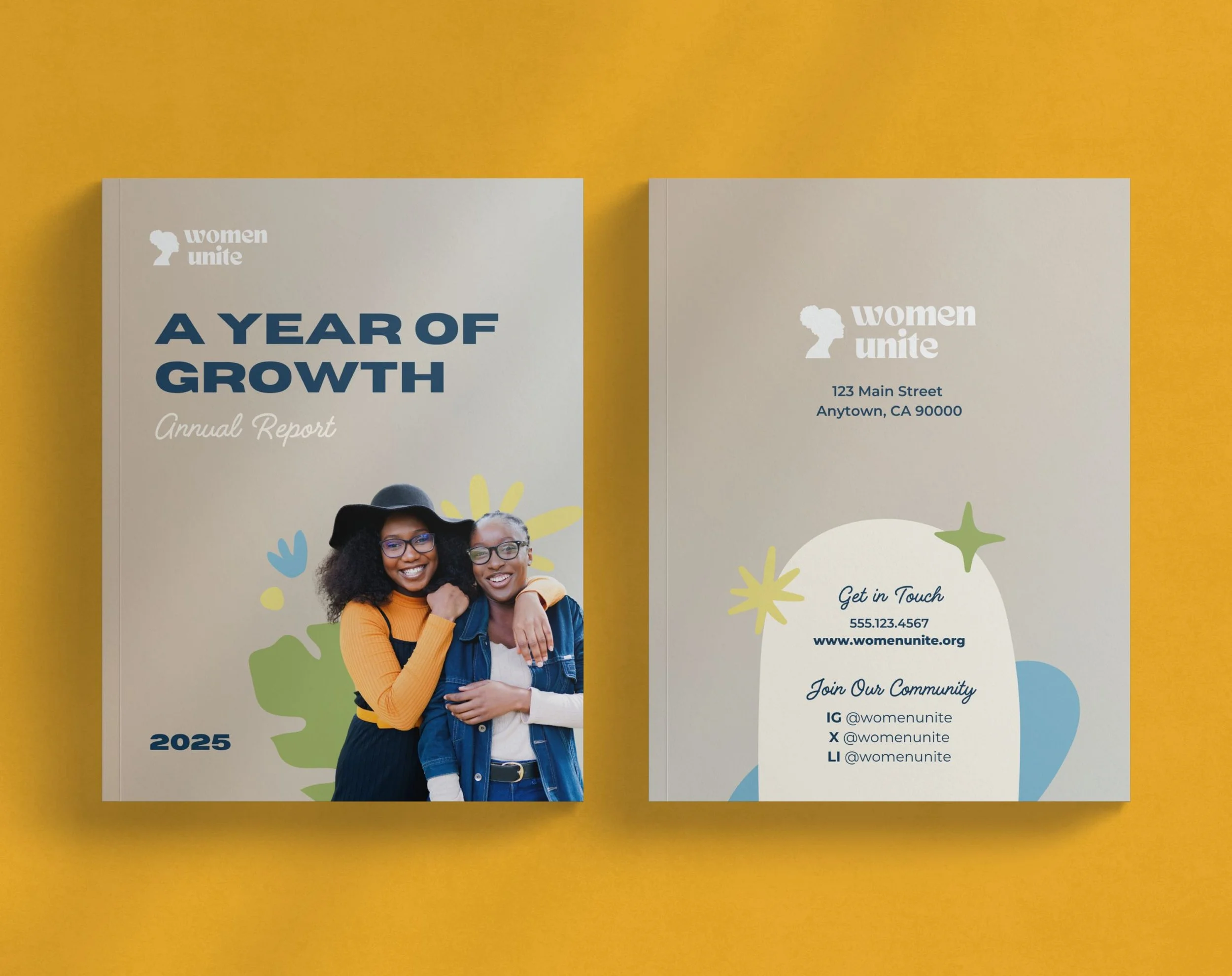 Organic Shapes Annual Report Template Kit