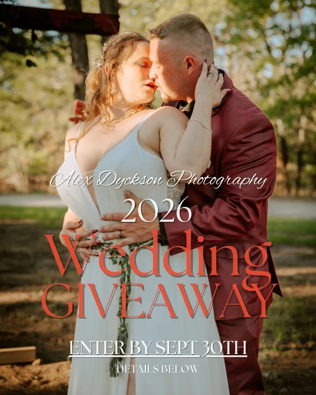❤️TWO WEEKS LEFT to enter my 2026 Wedding Photography Giveaway! More details below 🥂🍾

One lucky couple will win a wedding photography experience designed to preserve your love story as heirlooms you&rsquo;ll cherish for generations. 💍📸

The Priz