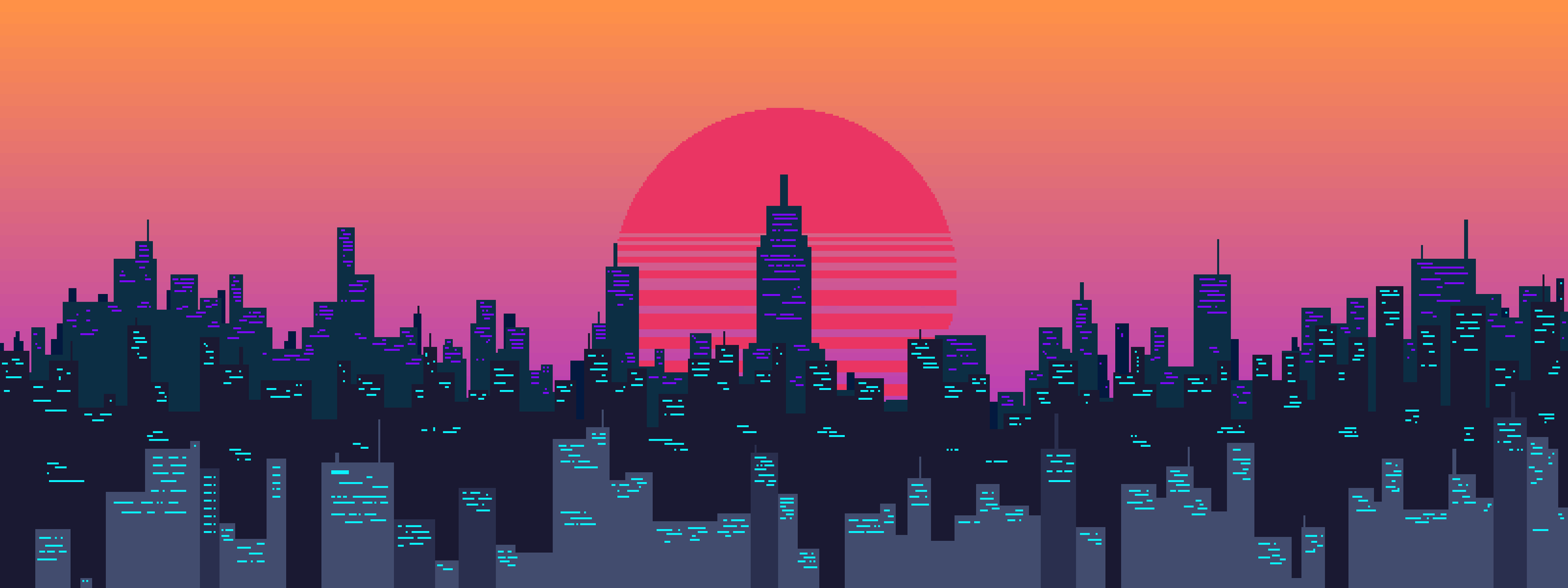 Vaporwave skyline