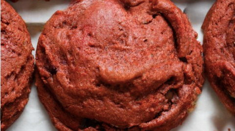 Mini Red Velvet & Almond Cookies