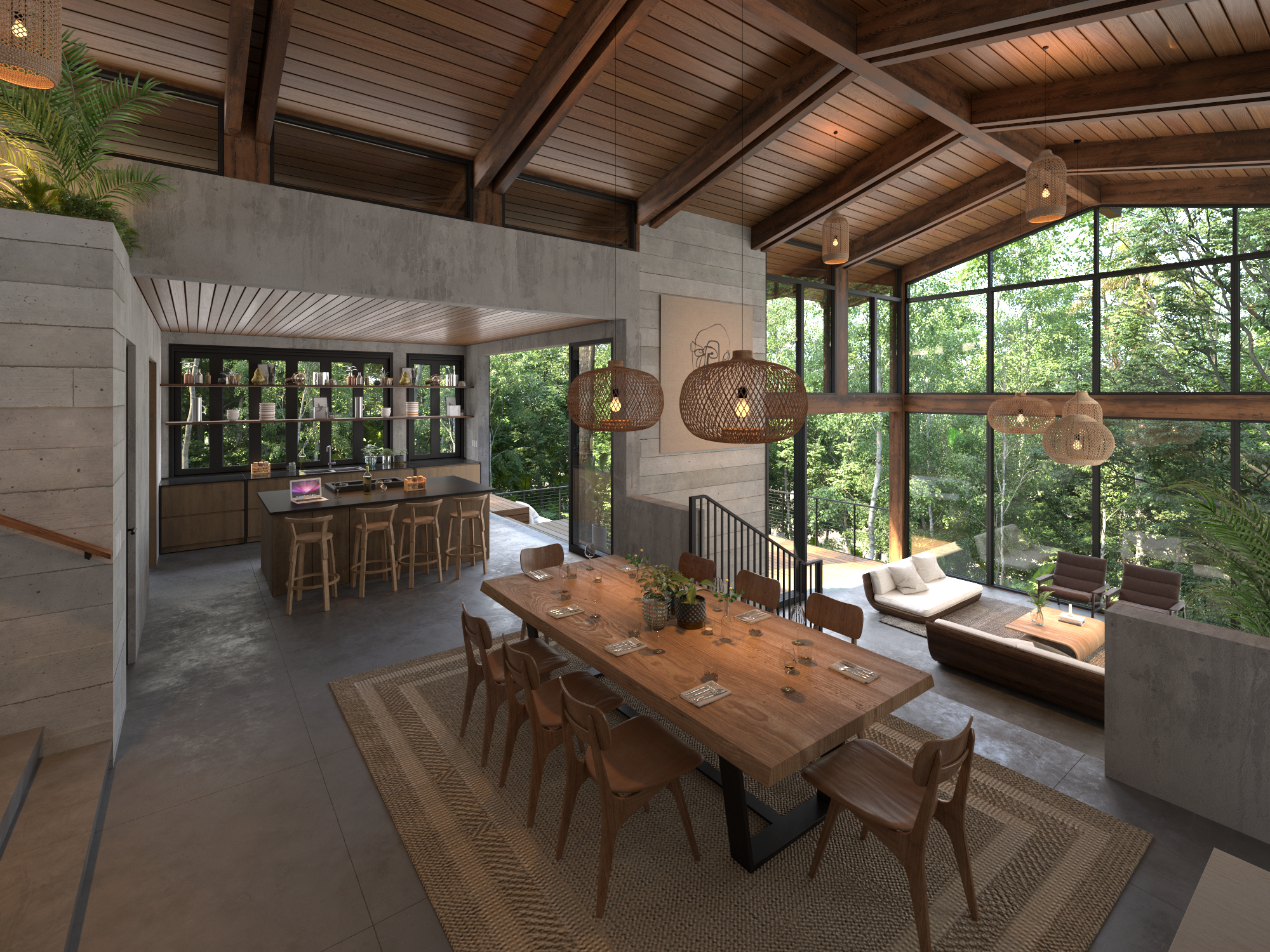 Cielo Bosque Vaulted living space 
