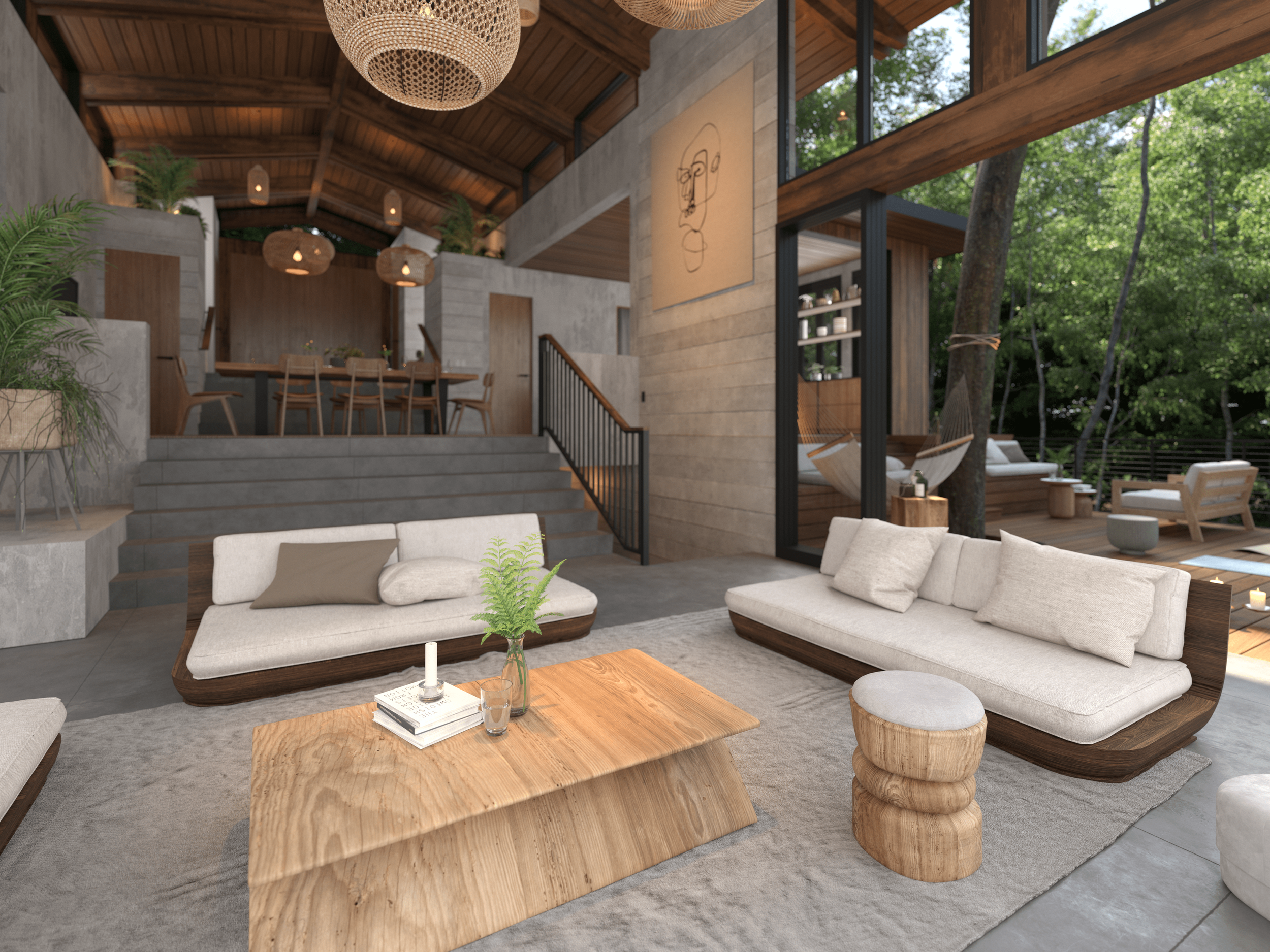 Cielo Bosque Vaulted living space 