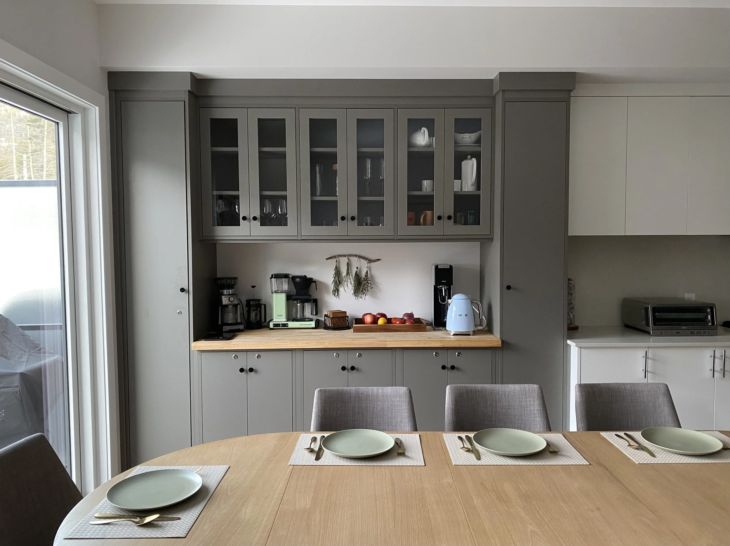 Custom coffee-bar pantry addition to the kitchen. 