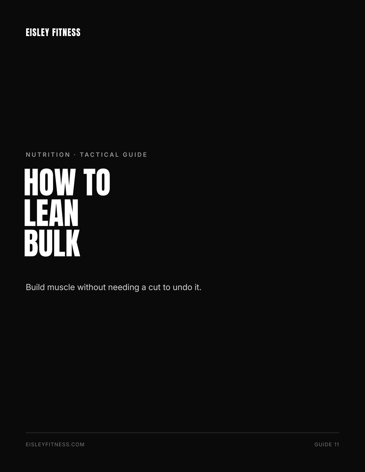 How to Lean Bulk