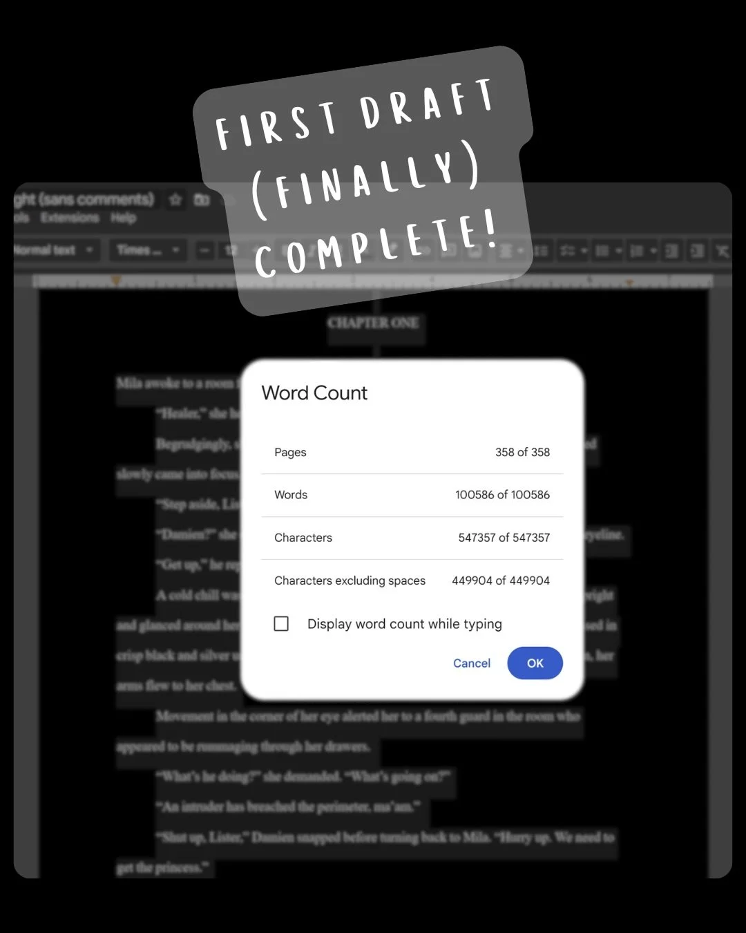 I consider myself a slow writer, but I&rsquo;m happy to say, this manuscript took less time to write than my first! Progress, yayy! I had hoped to finish by end of December&hellip;missed it, so I moved the goal post to end of January. Almost-ish met 