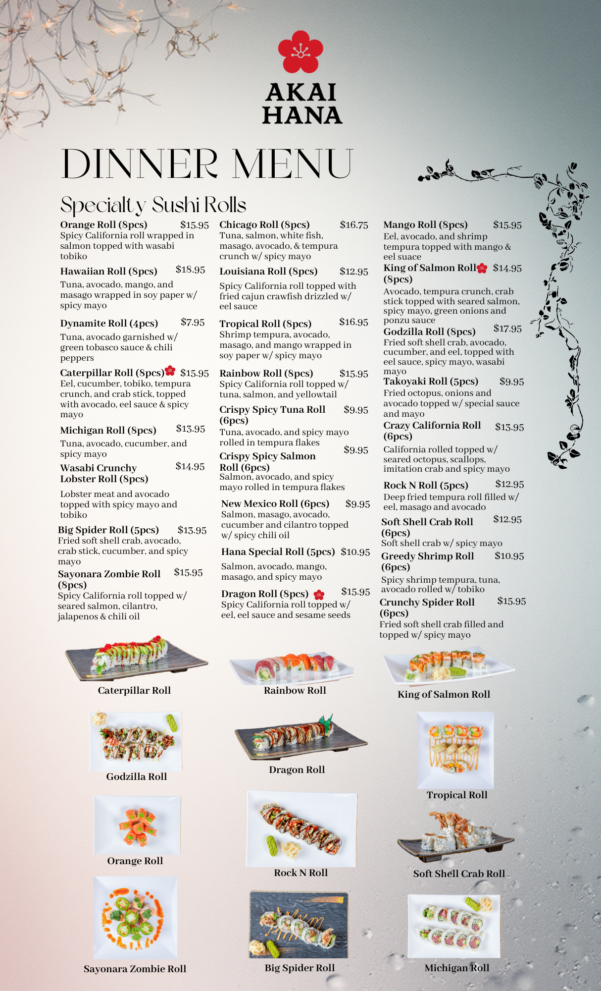 Sushi Menu — AKAI HANA