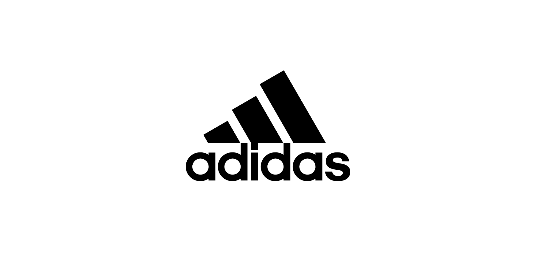 Black background with the white Adidas logo and brand name in the center.