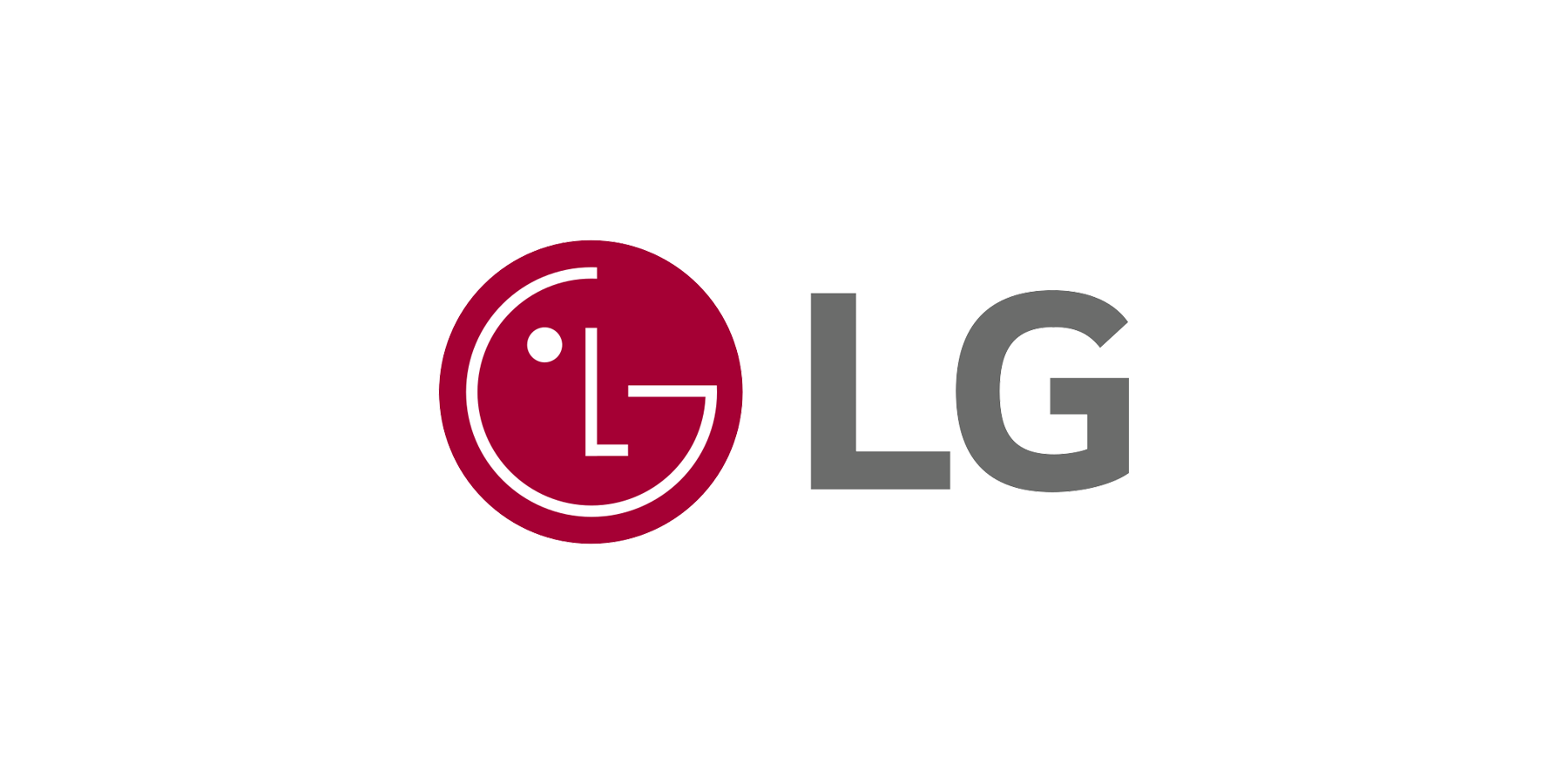 LG logo with a red circle containing a face-like design and the text 'LG' in gray.