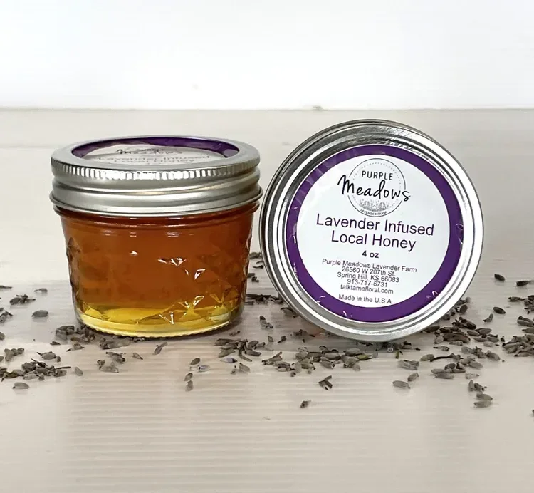 Purple Meadows Lavender Farm's Lavender Infused Honey in Glass Jar