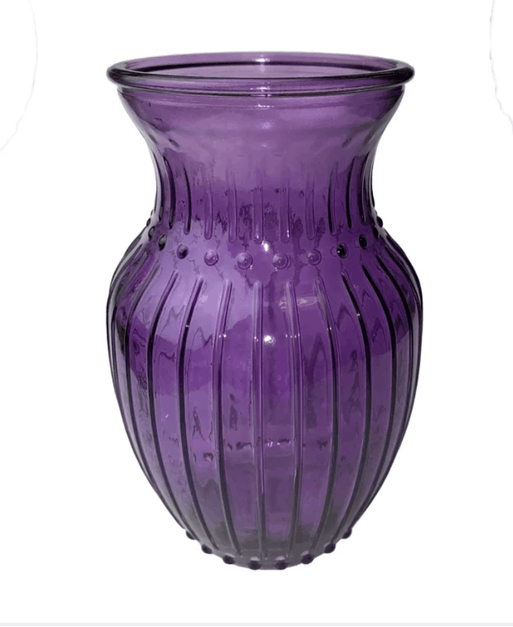 Purple glass rose vase