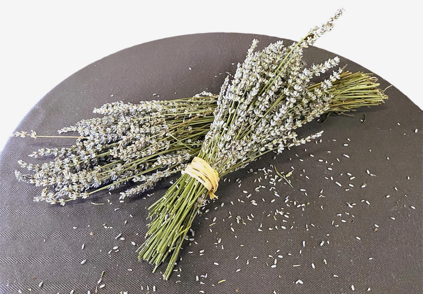 Dried lavender bundles and buds