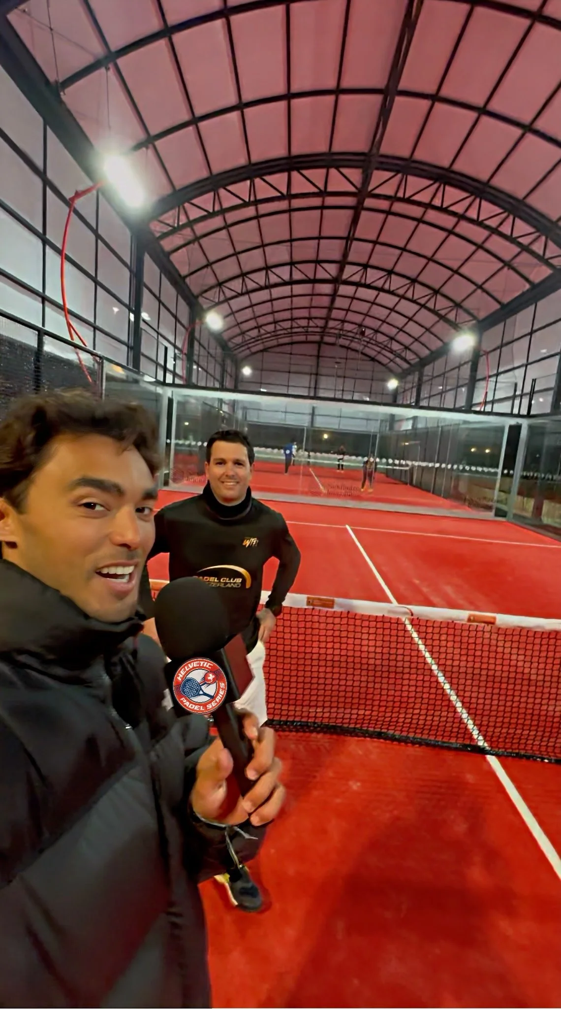 Nico Telenti and The A-Circuit interviewing a Helvetic Padel Series player
