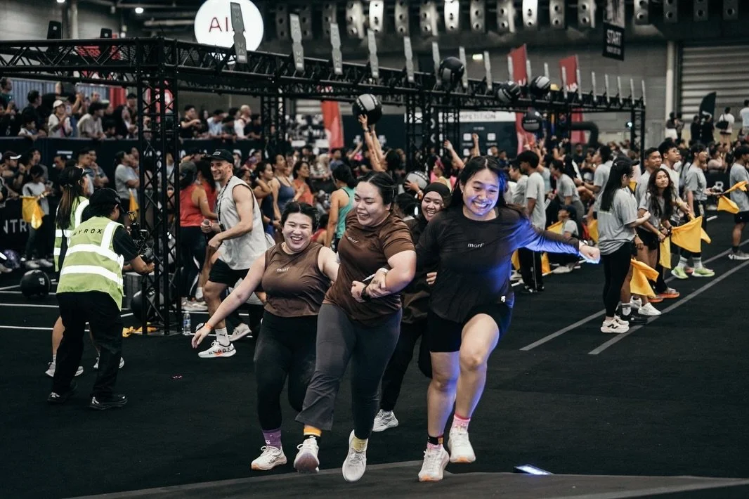 The feeling when you finally make it past the finish line, 
tumbling over, dragging each other through, 
or sprinting into a photo finish you never practiced for.
Messy. Perfectly Imperfect.
That moment isn&rsquo;t about looking strong.
It&rsquo;s ab