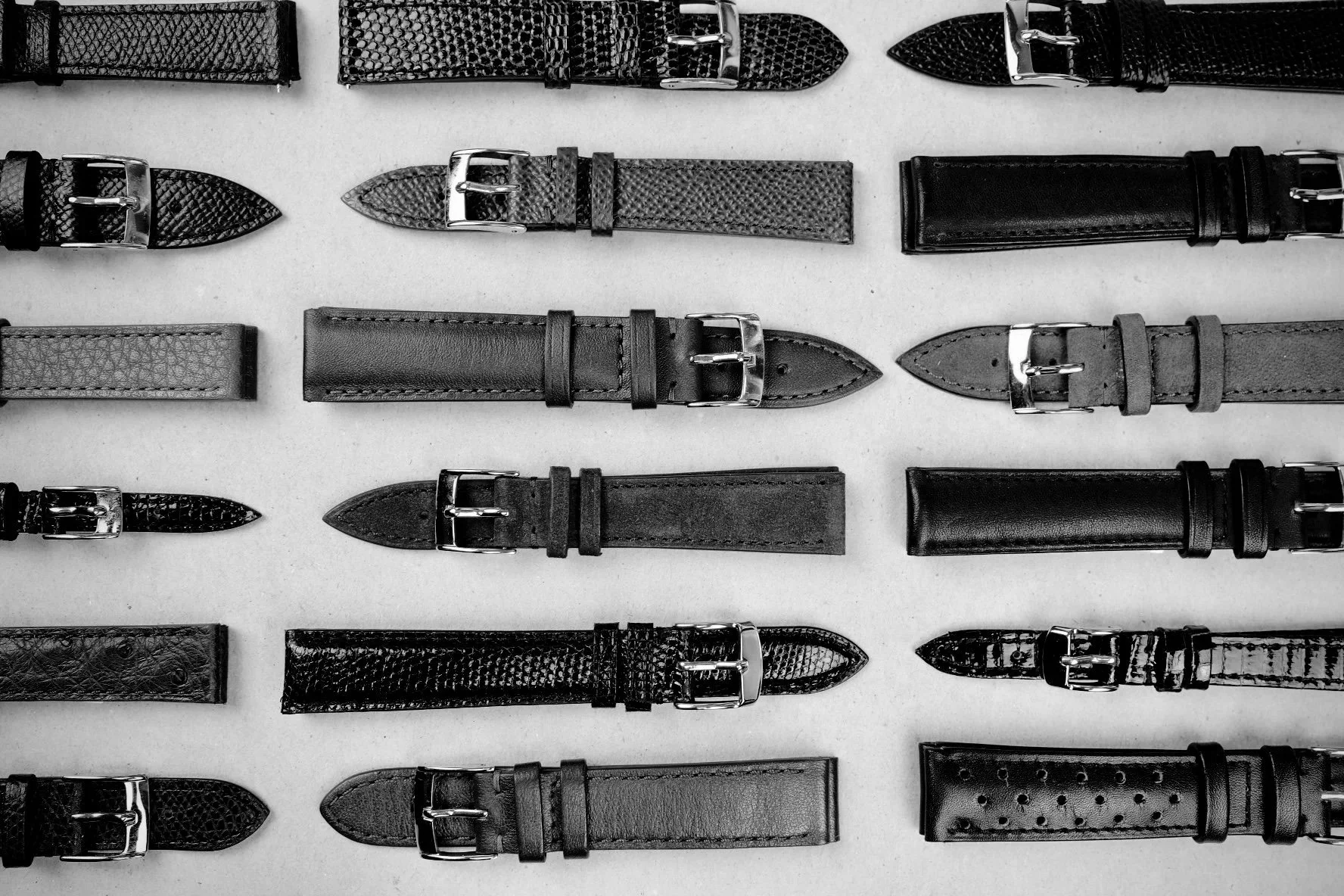 Large choix de bracelets de montre en cuir, en collection et sur mesure