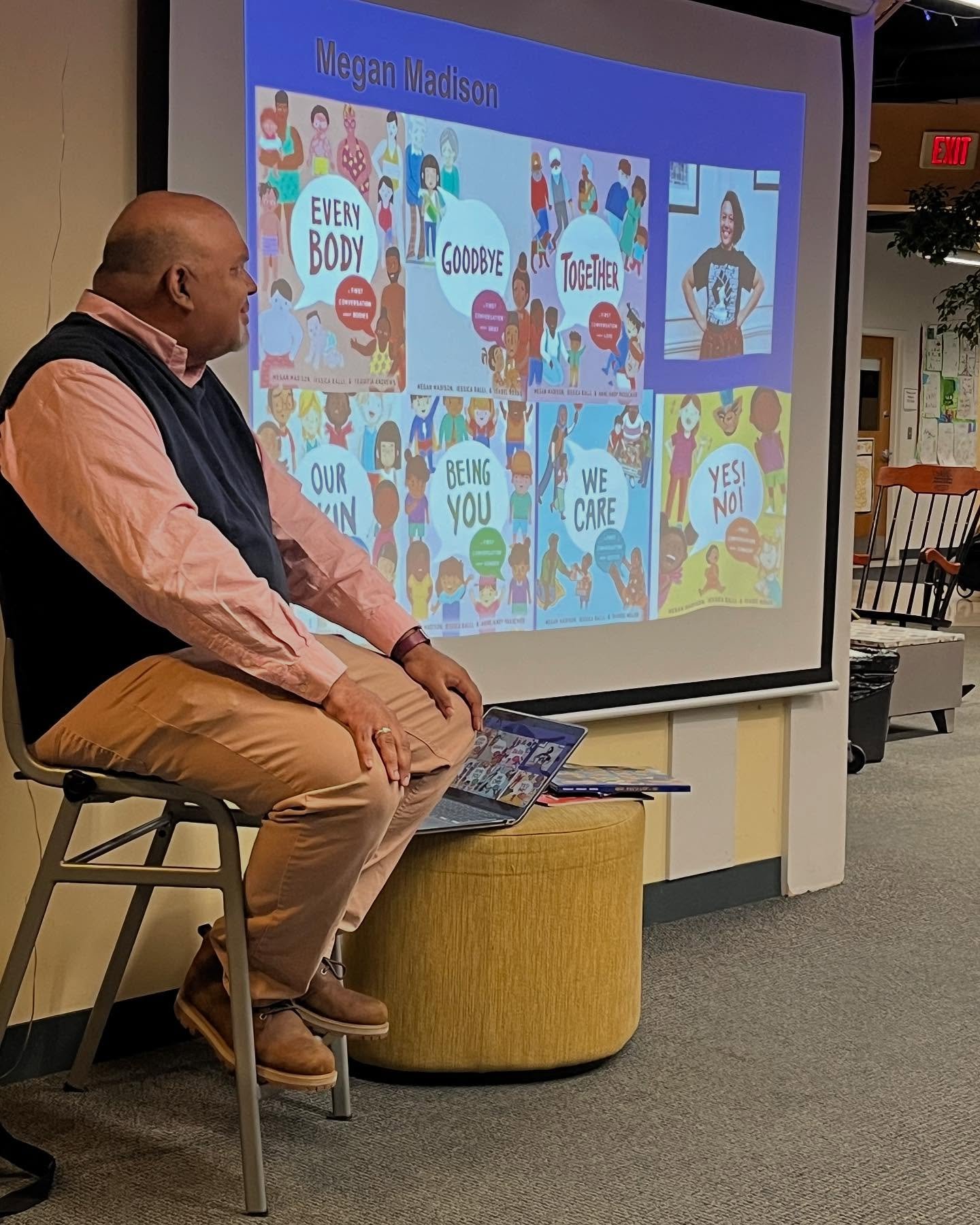 Evergreen Day School partnered with Fayerweather Street School to host a visit by Victor L. Bradley, Jr., an anti-bias and anti-racist educator. Victor&rsquo;s talk, &ldquo;How Do We Set Up Inclusive and Equitable Libraries for Young People in Our Li