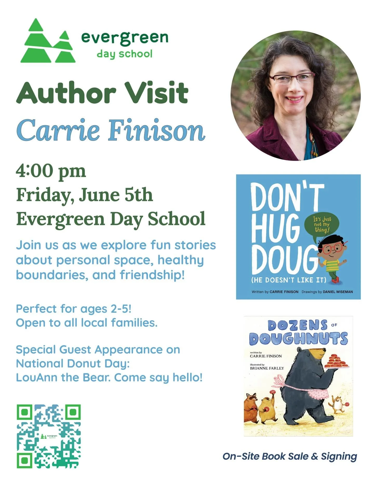 📚 Author Visit ! 📚

Join us for a special afternoon with beloved New England children&rsquo;s book author @carriefinison to explore fun stories about personal space, healthy boundaries and friendship!

Tag a friend who would love to bring their lit