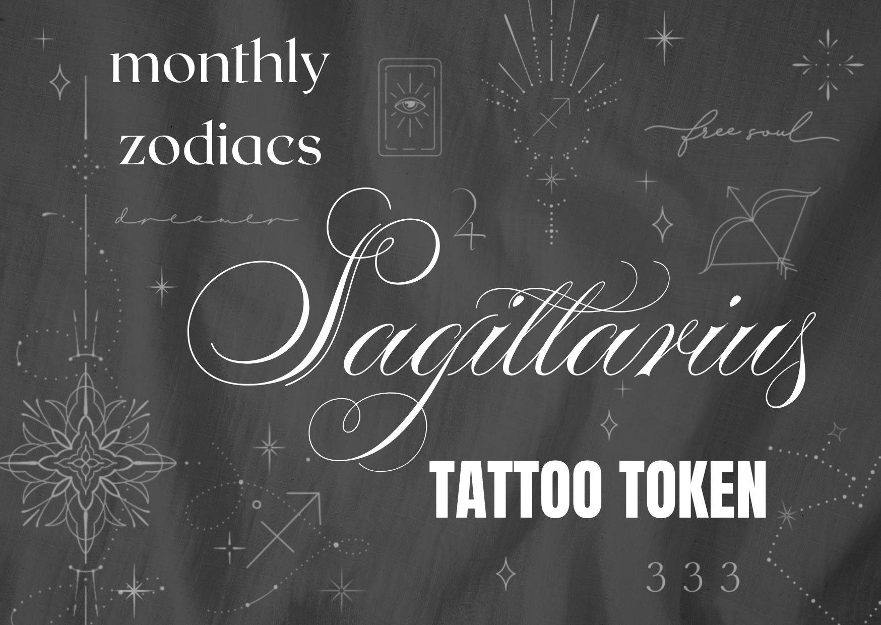 SAGITTARIUS ZODIAC TATTOO TOKEN