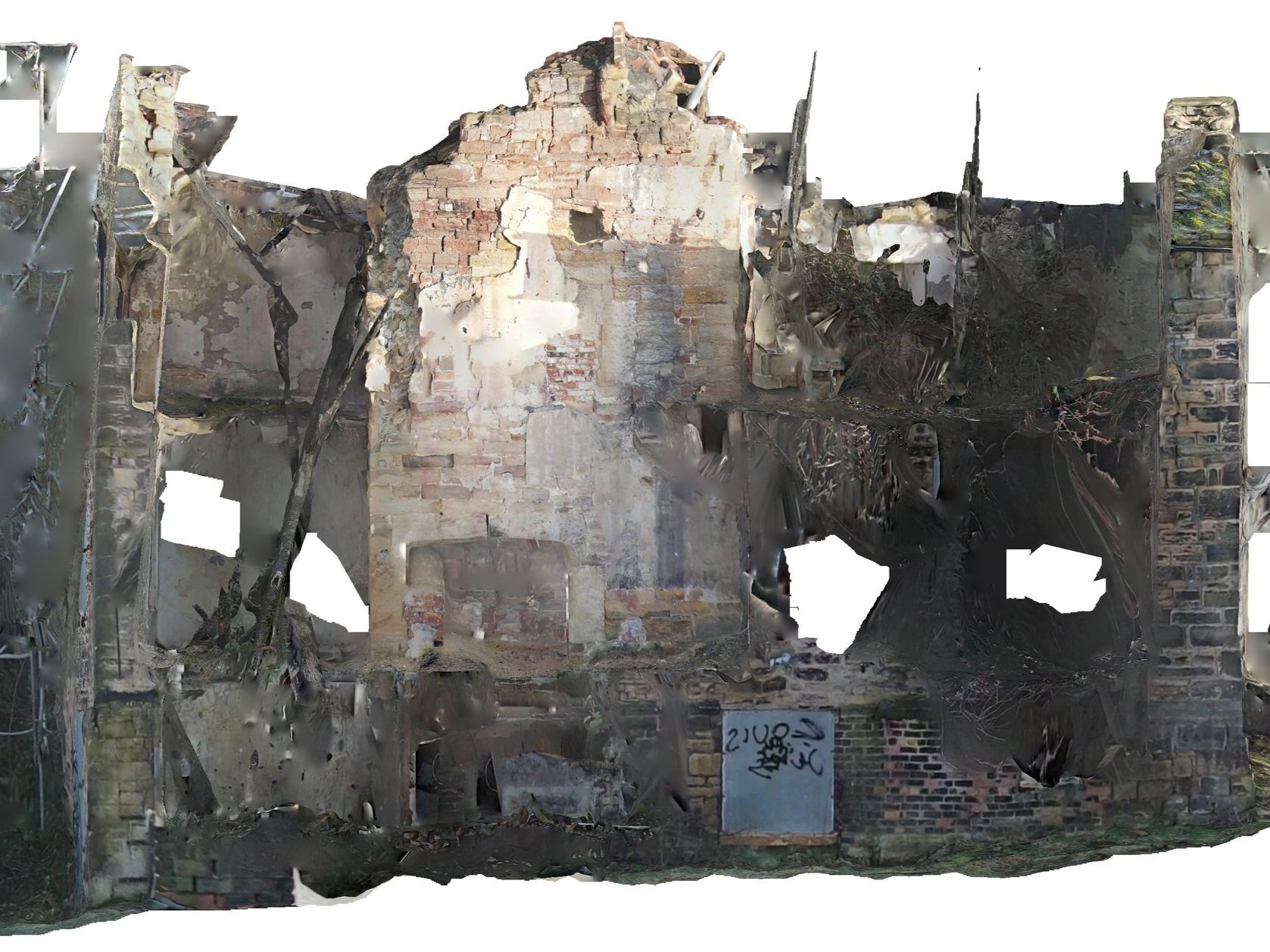 One of the orthographic images created from the interior of the model