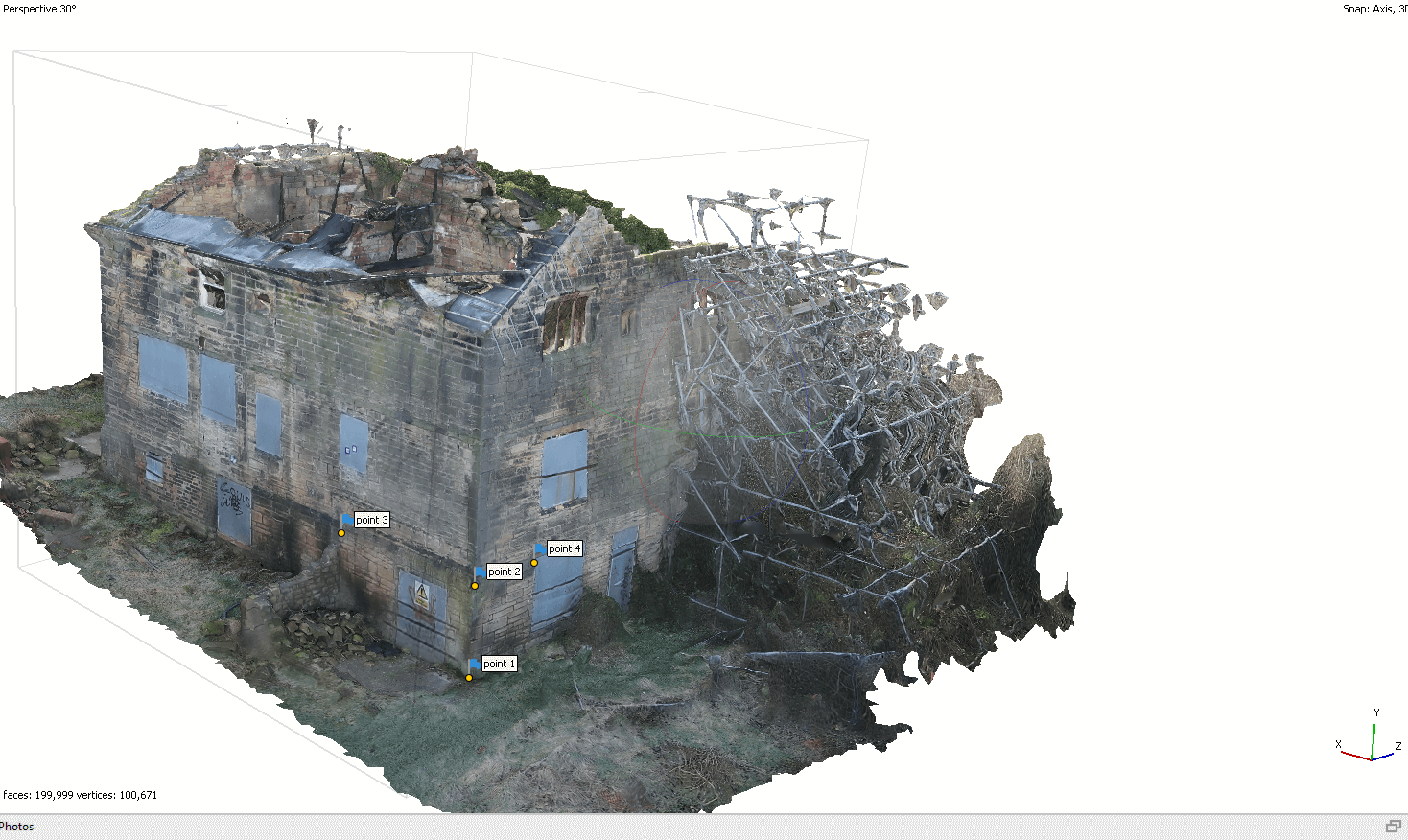 The model marked for accurate measurement