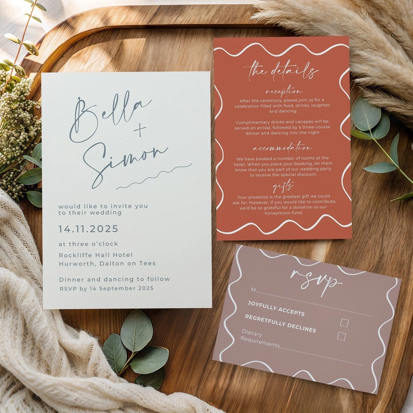 Trendy wavy borders and beautiful colour combinations, this wedding template bundle is perfect for adding the wow factor to your wedding. Link in Bio to my wedding shop in Etsy ❤️

#WeddingStationery #WeddingSignage #LuxuryWeddingDetails #WeddingPlan