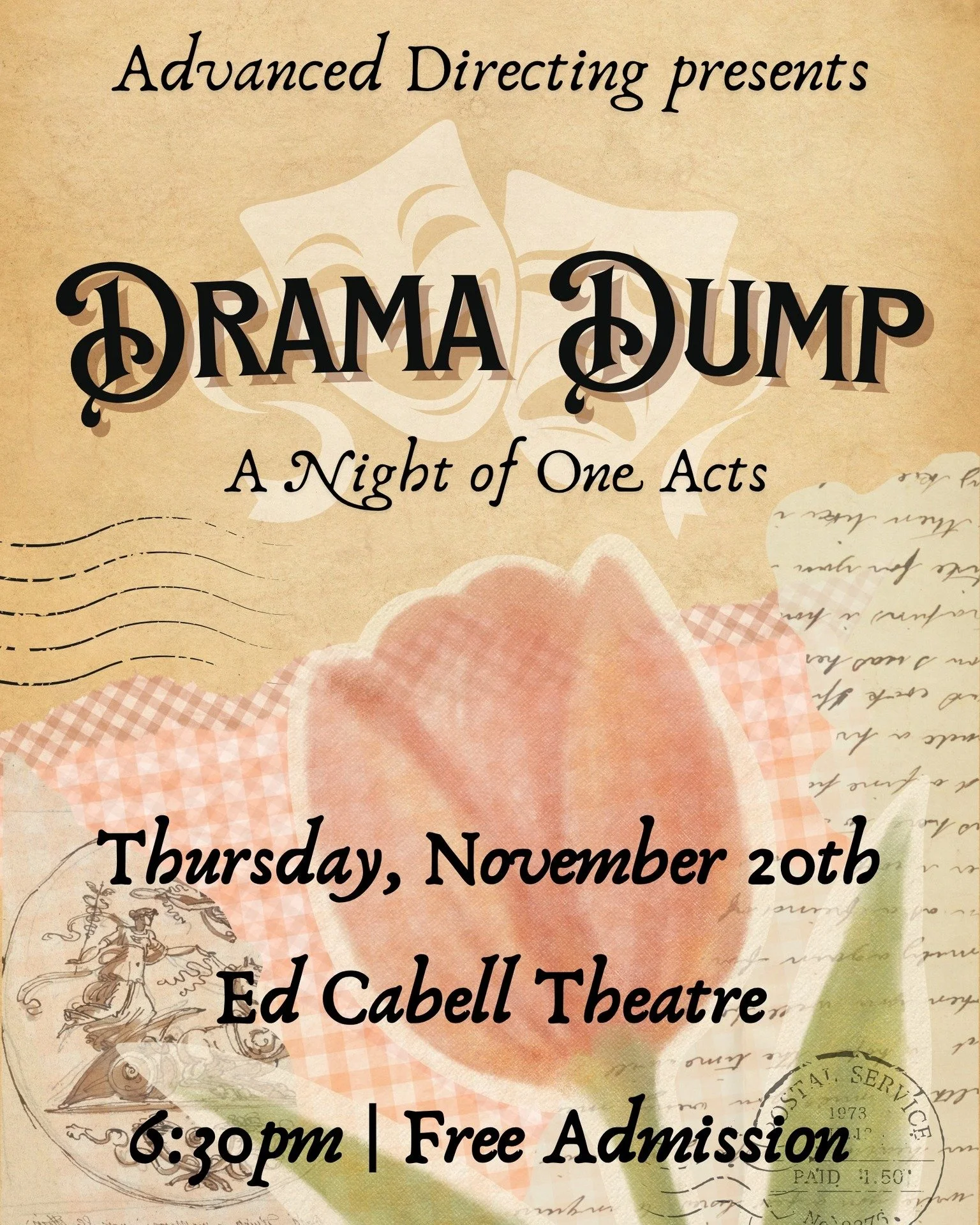 Join us for DRAMA DUMP: A NIGHT OF ONE ACTS, presented by the UNG Advanced Directing class taught by Assistant Professor of Theatre Tara Weintraub. Get a behind-the-scenes look at the kind of hands-on directing work our students tackle every semester