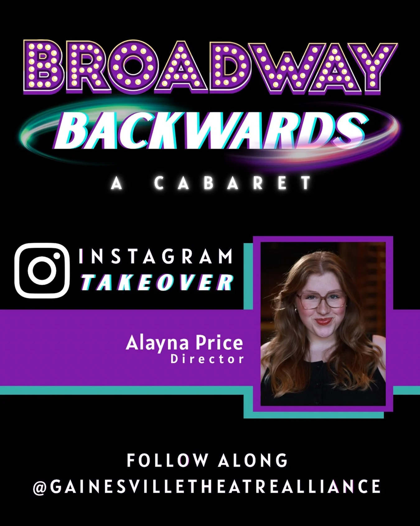 Tune in tomorrow as Alayna Price, Director of Broadway Backwards, takes over our instagram story for the one night only performance! Reserve your FREE tickets for the show through the link in @apogtaworks bio!