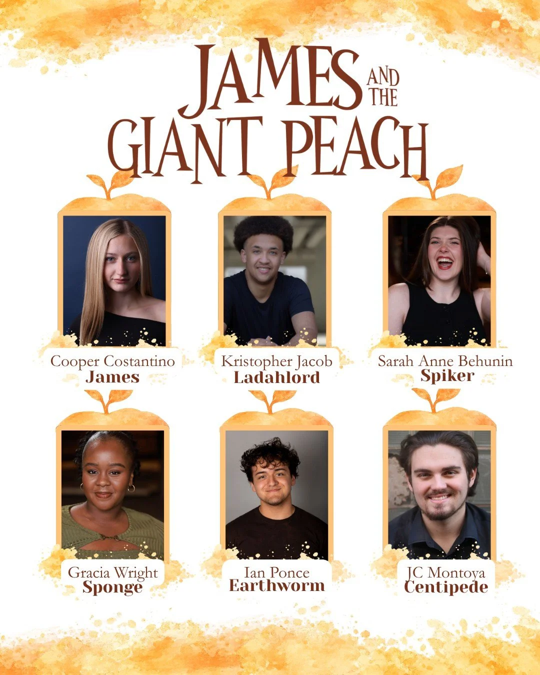 🍑🐞 Meet the cast and crew of JAMES AND THE GIANT PEACH! 

This talented team of student artists, designers, technicians and faculty is bringing Roald Dahl&rsquo;s beloved story to life on the Pearce Auditorium stage.

JAMES AND THE GIANT PEACH runs