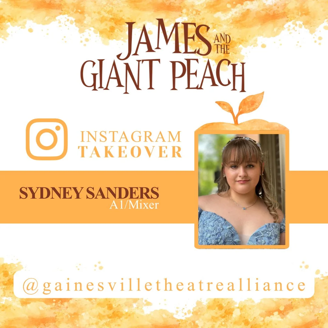 IT'S TAKEOVER TIME!

👀 We&rsquo;re handing over our stories today to Sydney Sanders, the A1/Mixer for JAMES AND THE GIANT PEACH! Follow along for a behind-the-scenes look at what goes into bringing the show&rsquo;s sound to life as the company heads