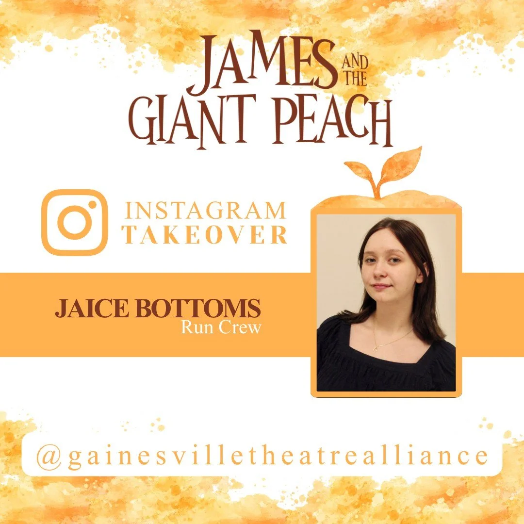 Tune in to our stories tomorrow as Run Crew member Jaice Bottoms takes over! 

Follow along for a behind-the-scenes look at what it takes to keep the show moving backstage during tech week.

🎟️ JAMES AND THE GIANT PEACH runs Oct. 2&ndash;4 at Brenau