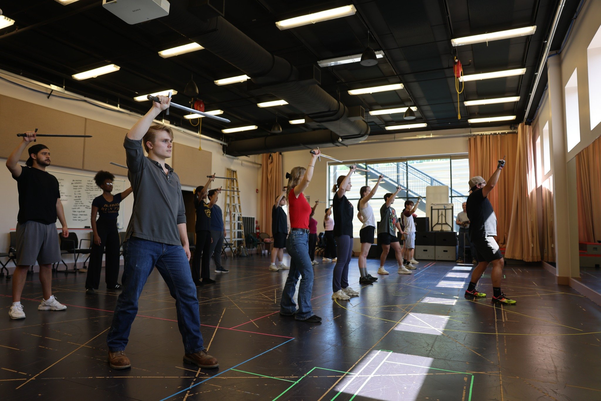 Before Sherwood came the sword work. ⚔️

At the end of last spring semester, THE HEART OF ROBIN HOOD director Jacob Squire led a workshop in single-hand broadsword, giving students a chance to build skills ahead of auditions and this fall&rsquo;s pro