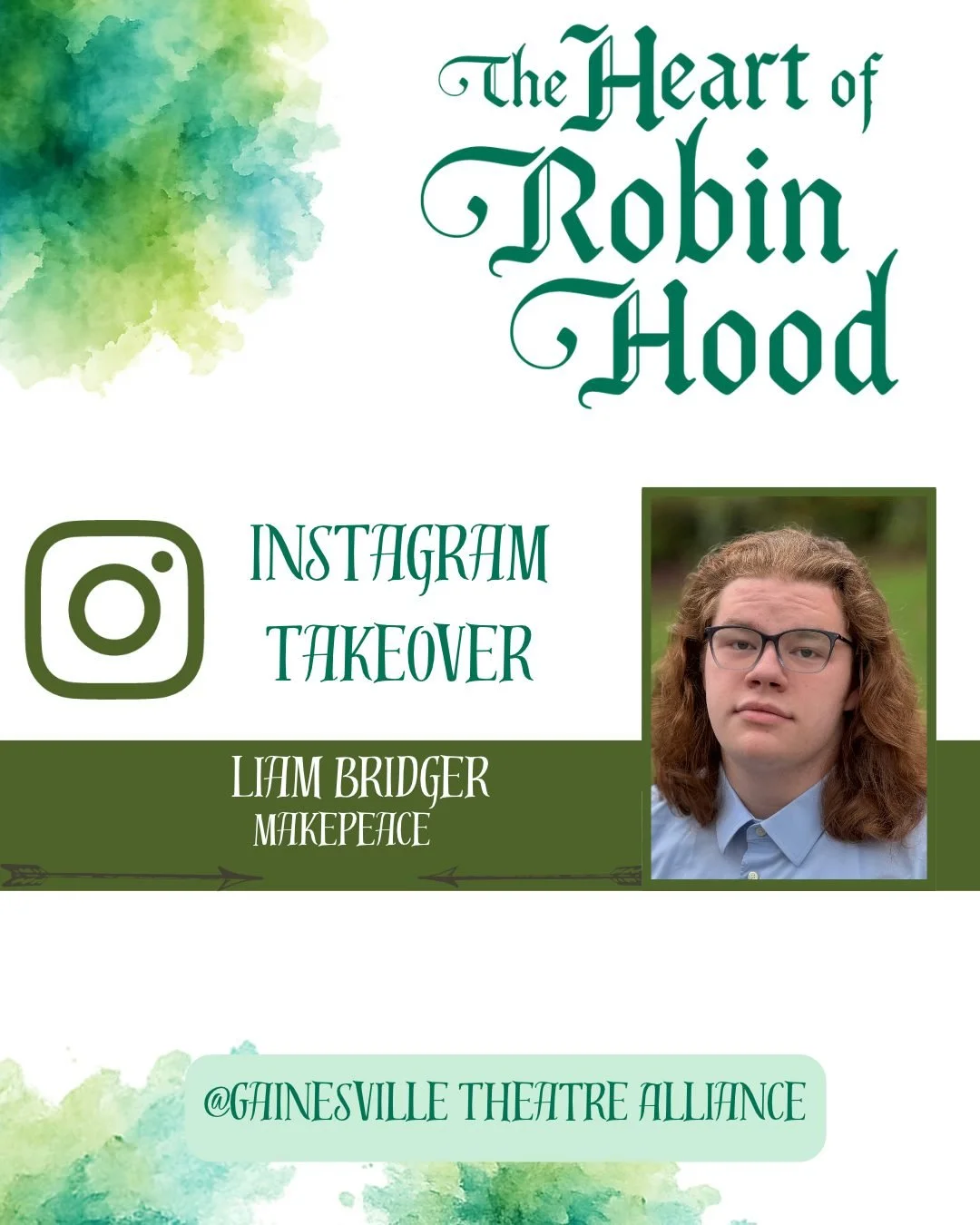 Tomorrow, Liam Bridger has the keys to our Instagram, and he picked a pretty good day for it.

THE HEART OF ROBIN HOOD is heading into its first 10 out of 12, a marathon technical rehearsal with up to 10 hours of work packed into a 12-hour day. Liam,