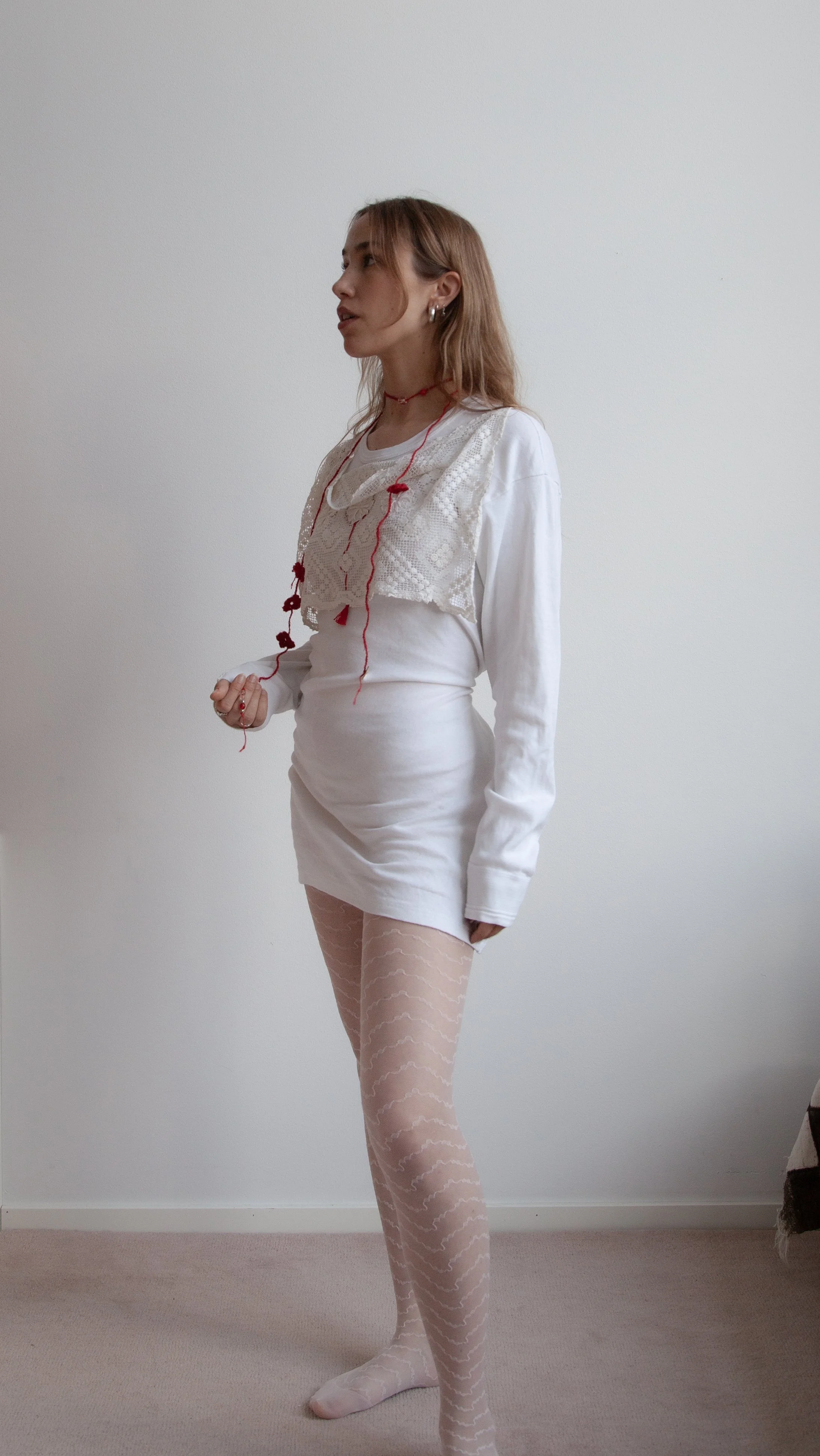 long sleeved doily tee