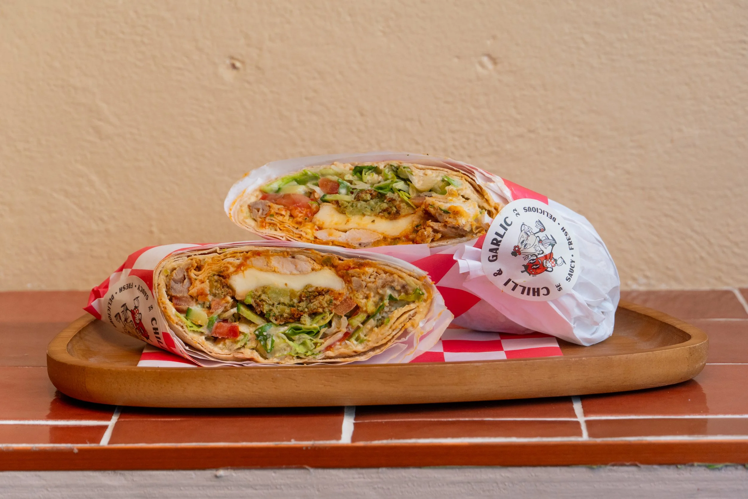 Falafel, Halloumi & Chicken Wrap