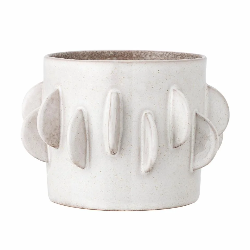 Roza Flowerpot, White - Stoneware