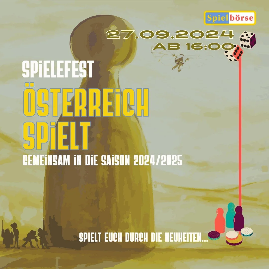 Am Freitag findet bei uns wieder das Spielefest &Ouml;sterreich spielt statt.
Um 16:00 starten wir gemeinsam in die Saison 2024/2025 und spielen uns durch die Neuheiten.

Es erwarten Euch eine Spielepaket-Versteigerung, Tombola, Buffet und vieles meh