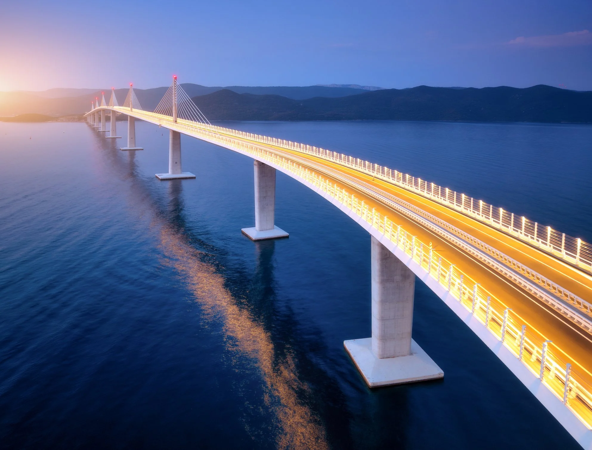 aerial view of bridge