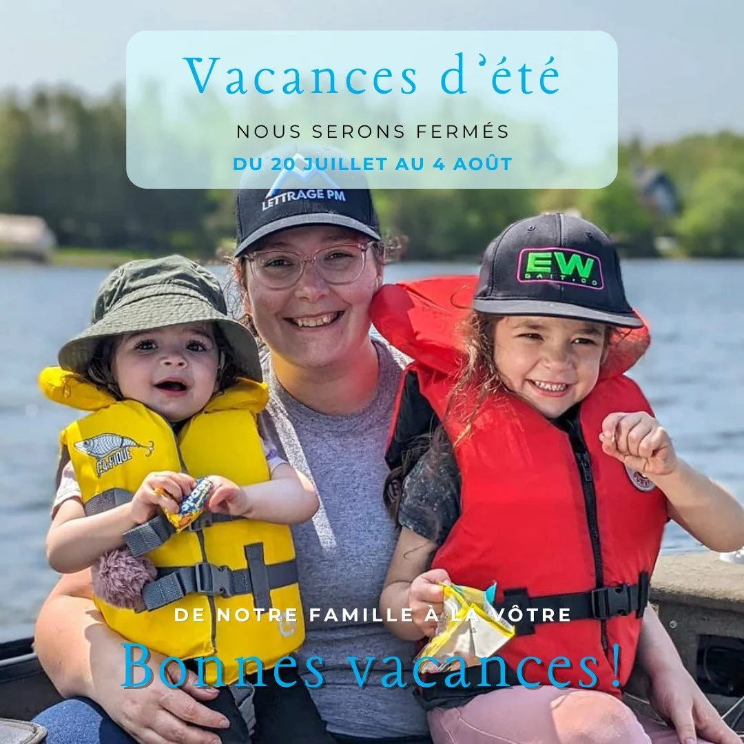 🌞🌞Prendre note que nos bureaux seront ferm&eacute;s du 19 juillet 12h de retour le 5 ao&ucirc;t 2024. 🌞🌞

Bonne vacances &agrave; tous !! 🥳