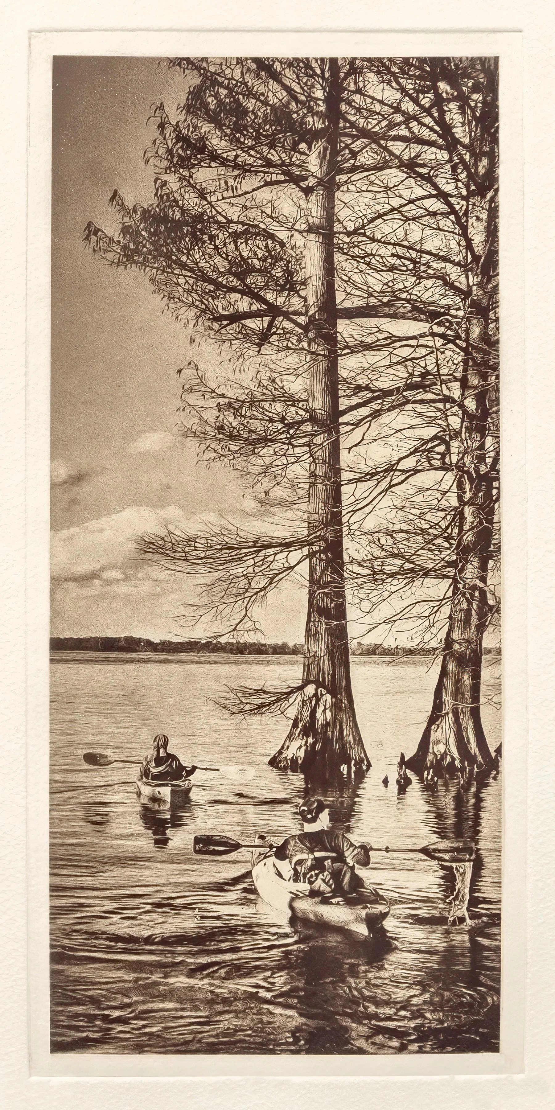 "Paddlers" Copper plate photogravure, by artist Susan James. Edition of 50 pieces plus five artist proofs. Click the image for more information.