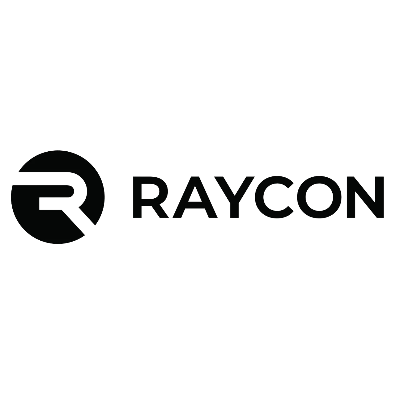 Raycon logo with a stylized letter R inside a circle, followed by the word RAYCON in bold uppercase letters.